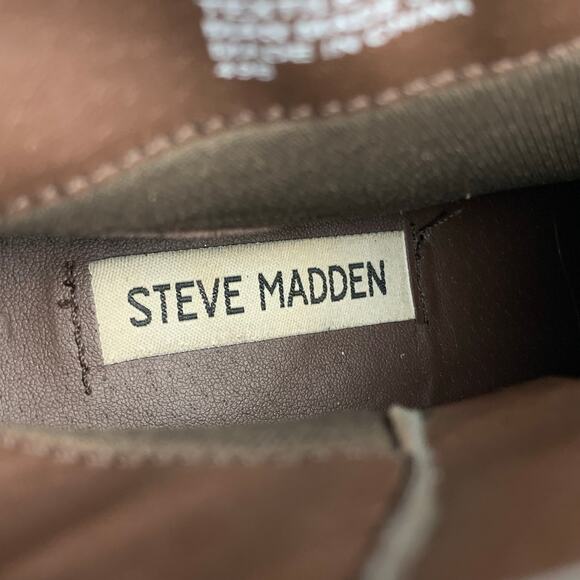 Steve Madden Ohio Western Ankle Boots Fringe Taupe Suede Heeled Women's 8.5 - Picture 5 of 14